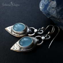 Blue Chalcedony Mixed Metal Earrings