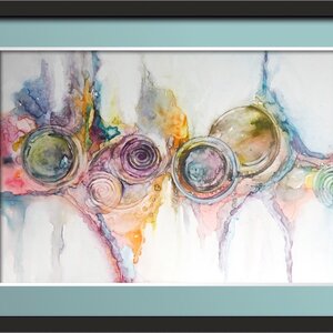 ORIGINAL ABSTRACT WATERCOLOUR ON YUPO PAPER ... A4 SIZE ...  30 X 21cm (11.8” x 8.2”)