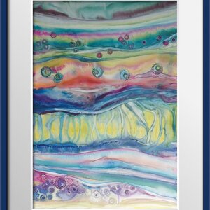 ORIGINAL ABSTRACT WATERCOLOUR ON YUPO PAPER ... A4 SIZE ...  30 X 21cm (11.8” x 8.2”)