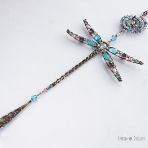 DRAGONFLY SWAROVSKI CRYSTAL WINDOW SUNCATCHER IN BRONZE