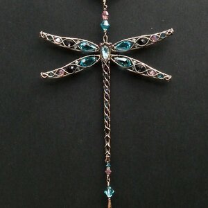 DRAGONFLY SWAROVSKI CRYSTAL WINDOW SUNCATCHER IN BRONZE
