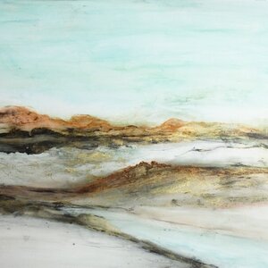 ORIGINAL ABSTRACT LANDSCAPE ....  ALCOHOL INK ART ON YUPO PAPER ... A4 SIZE ...  30 X 21cm (11.8” x 8.2”)