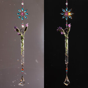 BLUE FLOWER DECORATIVE PROPAGATION / BUD VASE CRYSTAL SUNCATCHER