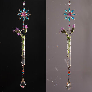BLUE FLOWER DECORATIVE PROPAGATION / BUD VASE CRYSTAL SUNCATCHER