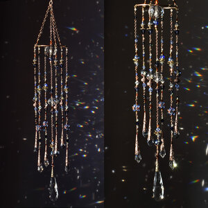 BLUE CHANDELIER STYLE LONG CRYSTAL SUNCATCHER