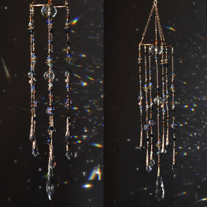 BLUE CHANDELIER STYLE LONG CRYSTAL SUNCATCHER
