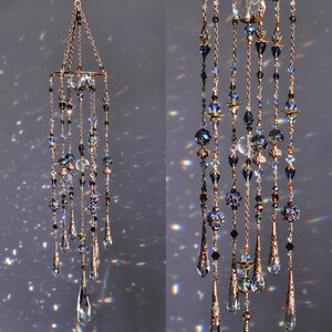 BLUE CHANDELIER STYLE LONG CRYSTAL SUNCATCHER