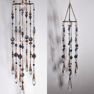 BLUE CHANDELIER STYLE LONG CRYSTAL SUNCATCHER