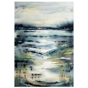 "DOWN BY THE RIVER" ORIGINAL ABSTRACT LANDSCAPE PAINTING IN WATERCOLOUR