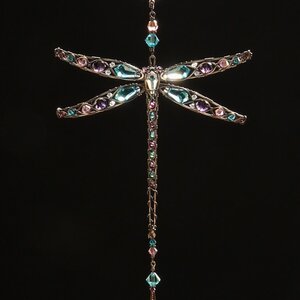 DRAGONFLY SWAROVSKI CRYSTAL WINDOW SUNCATCHER IN BRONZE