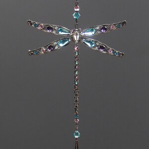 DRAGONFLY SWAROVSKI CRYSTAL WINDOW SUNCATCHER IN BRONZE