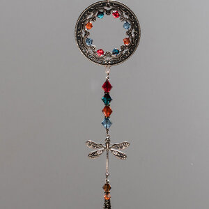 SWAROVSKI CRYSTAL DRAGONFLY CAR REAR-VIEW MIRROR DANGLE .... ADJUSTABLE