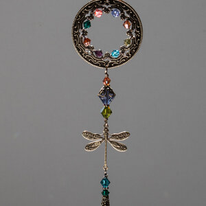 SWAROVSKI CRYSTAL DRAGONFLY CAR REAR-VIEW MIRROR DANGLE .... ADJUSTABLE