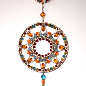 STARFLOWER SWAROVSKI CRYSTAL WINDOW SUNCATCHER IN MIXED METALS