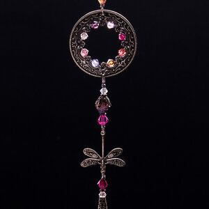 SWAROVSKI CRYSTAL DRAGONFLY CAR REAR-VIEW MIRROR DANGLE .... ADJUSTABLE