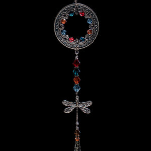 SWAROVSKI CRYSTAL DRAGONFLY CAR REAR-VIEW MIRROR DANGLE .... ADJUSTABLE