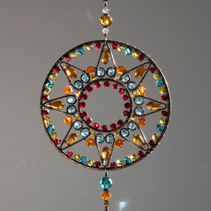 STARFLOWER SWAROVSKI CRYSTAL WINDOW SUNCATCHER IN MIXED METALS