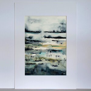 "DOWN BY THE RIVER" ORIGINAL ABSTRACT LANDSCAPE PAINTING IN WATERCOLOUR