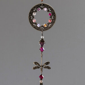 SWAROVSKI CRYSTAL DRAGONFLY CAR REAR-VIEW MIRROR DANGLE .... ADJUSTABLE