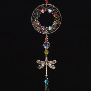 SWAROVSKI CRYSTAL DRAGONFLY CAR REAR-VIEW MIRROR DANGLE .... ADJUSTABLE