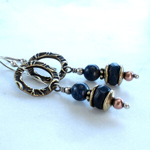 LAPIS LAZULI EARRINGS WITH 935 ARGENTIUM SILVER EAR WIRES