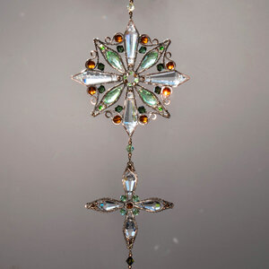 ELEGANT MANDALA CRYSTAL WINDOW SUNCATCHER IN COPPER & BRONZE