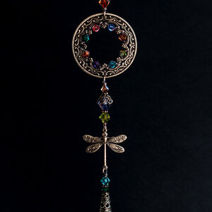 SWAROVSKI CRYSTAL DRAGONFLY CAR REAR-VIEW MIRROR DANGLE .... ADJUSTABLE