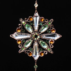 ELEGANT MANDALA CRYSTAL WINDOW SUNCATCHER IN COPPER & BRONZE