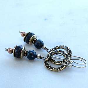 LAPIS LAZULI EARRINGS WITH 935 ARGENTIUM SILVER EAR WIRES