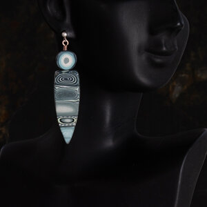 POLYMER CLAY  DAGGER EARRINGS WITH STERLING SILVER EAR POSTS