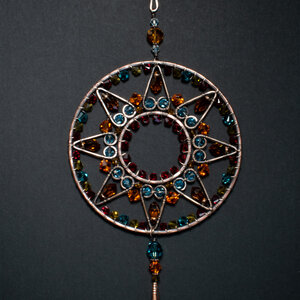 STARFLOWER SWAROVSKI CRYSTAL WINDOW SUNCATCHER IN MIXED METALS