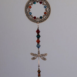 SWAROVSKI CRYSTAL DRAGONFLY CAR REAR-VIEW MIRROR DANGLE .... ADJUSTABLE