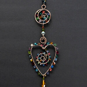 HEART SWAROVSKI CRYSTAL WINDOW SUNCATCHER IN MIXED METALS