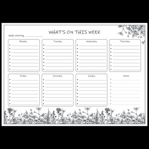 WILDFLOWER WEEKLY PLANNER NOTEPAD