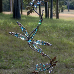 DRAGONFLY CRYSTAL WINDOW SUNCATCHER IN COPPER AND BRONZE 