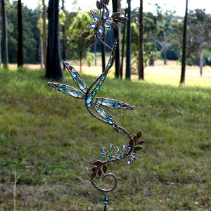 DRAGONFLY CRYSTAL WINDOW SUNCATCHER IN COPPER AND BRONZE 