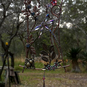 DRAGONFLY SWAROVSKI CRYSTAL WINDOW SUNCATCHER IN COPPER AND BRONZE 
