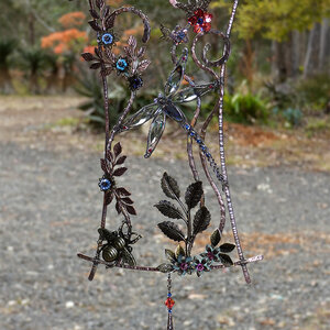 DRAGONFLY SWAROVSKI CRYSTAL WINDOW SUNCATCHER IN COPPER AND BRONZE 