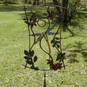 "BEE A DRAGONFLY" .... SWAROVSKI CRYSTAL WINDOW SUNCATCHER IN MIXED METALS