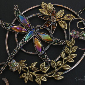 DRAGONFLY SWAROVSKI CRYSTAL WINDOW SUNCATCHER IN MIXED METALS