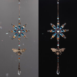 NATIVE BEE & MANDALA FLOWER CRYSTAL WINDOW SUNCATCHER