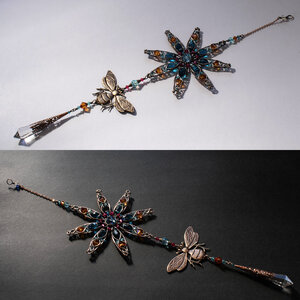 NATIVE BEE & MANDALA FLOWER CRYSTAL WINDOW SUNCATCHER