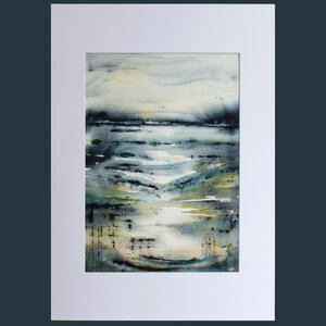 "DOWN BY THE RIVER" ORIGINAL ABSTRACT LANDSCAPE PAINTING IN WATERCOLOUR