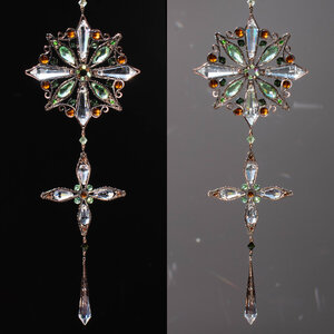 ELEGANT MANDALA CRYSTAL WINDOW SUNCATCHER IN COPPER & BRONZE