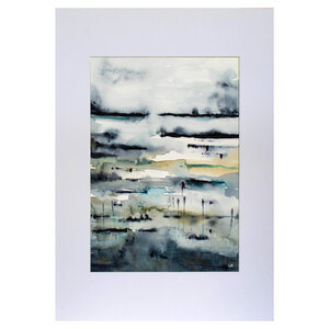 "DOWN BY THE RIVER" ORIGINAL ABSTRACT LANDSCAPE PAINTING IN WATERCOLOUR
