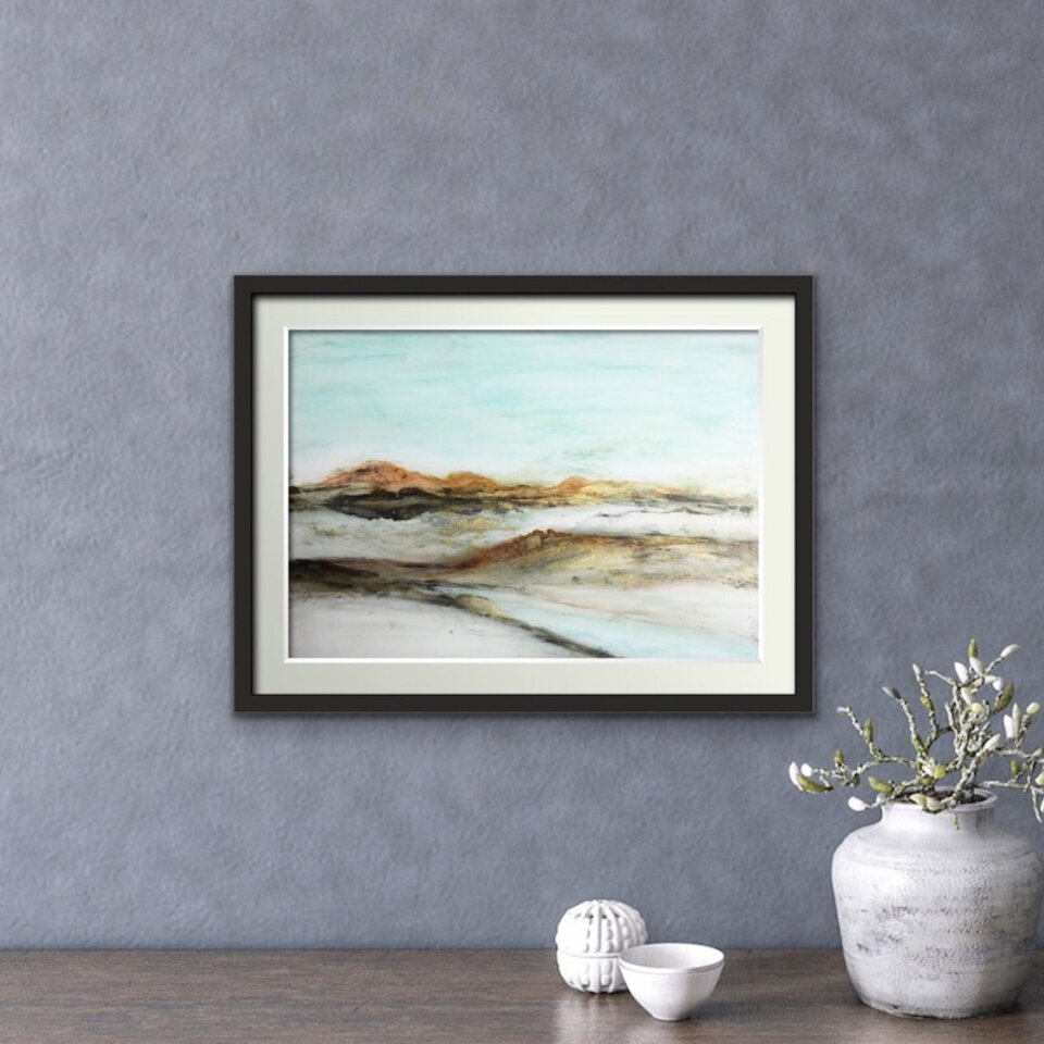 ORIGINAL ABSTRACT LANDSCAPE ....  ALCOHOL INK ART ON YUPO PAPER ... A4 SIZE ...  30 X 21cm (11.8” x 8.2”)