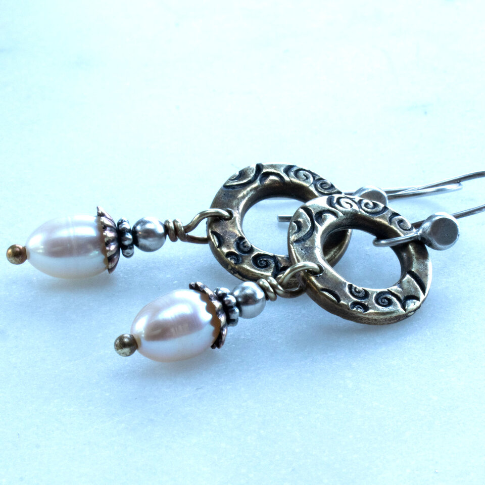 FRESHWATER PEARL EARRINGS WITH 935 ARGENTIUM SILVER EAR WIRES