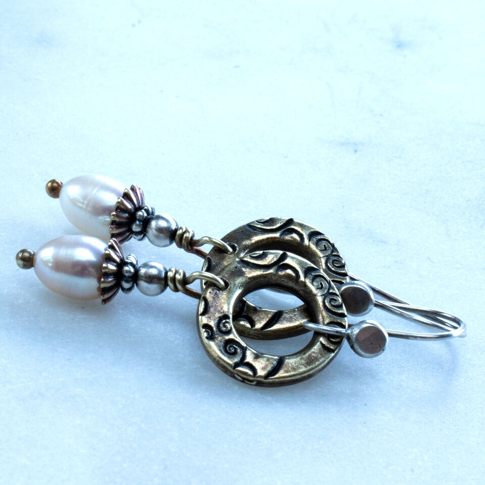 FRESHWATER PEARL EARRINGS WITH 935 ARGENTIUM SILVER EAR WIRES