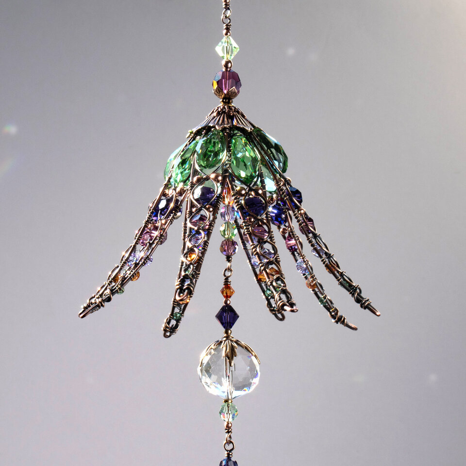 LONG LILY CRYSTAL CHANDELIER STYLE WINDOW SUNCATCHER