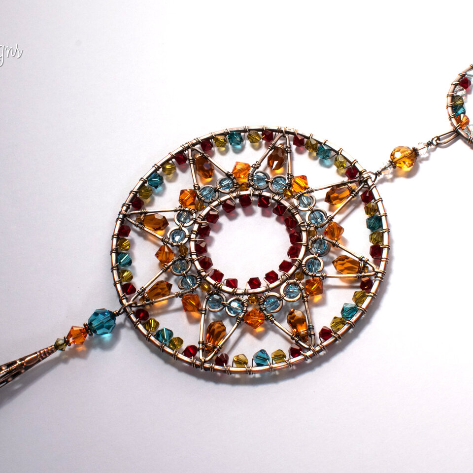 STARFLOWER SWAROVSKI CRYSTAL WINDOW SUNCATCHER IN MIXED METALS